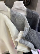 レイヤーダメージニット