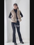 ショートウェロン中綿ベスト【ベージュ】