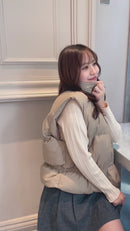 ショートウェロン中綿ベスト【ベージュ】