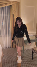 コーデュロイプリーツスカート【ベージュ】