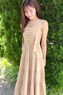 ベルトショルダーワンピース 【ベージュ】