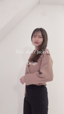 ベルトショートジャケット【ベージュ】